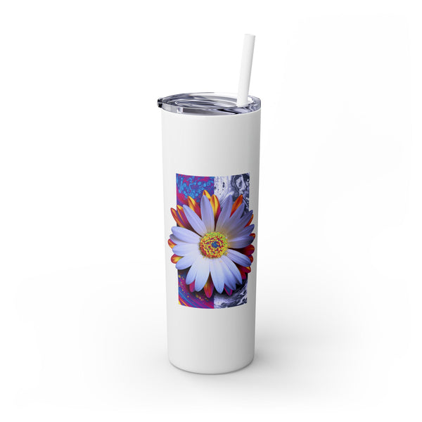 Floral Skinny Tumbler with Straw, 20oz