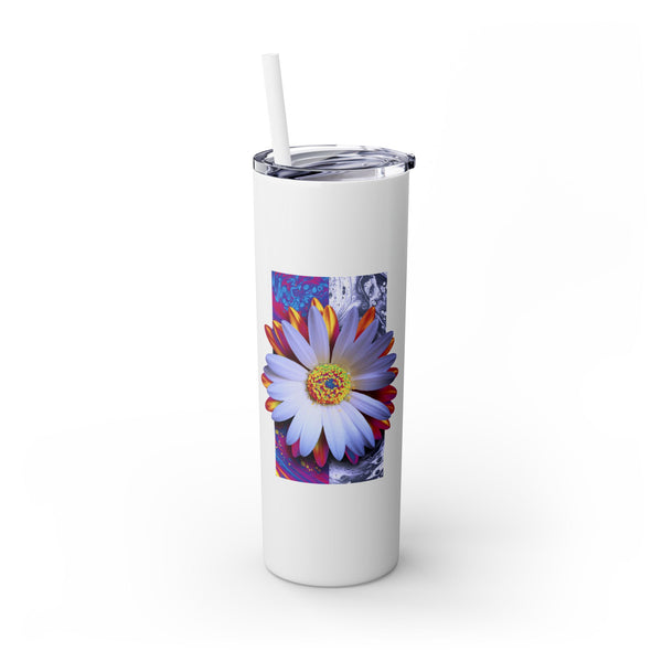 Floral Skinny Tumbler with Straw, 20oz