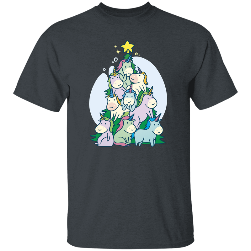 Cute Unicorn Tree Christmas T-Shirt