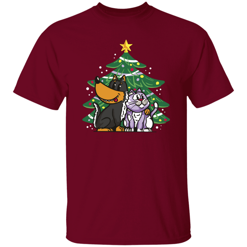 Dogs and Cats Christmas Tree T-Shirt