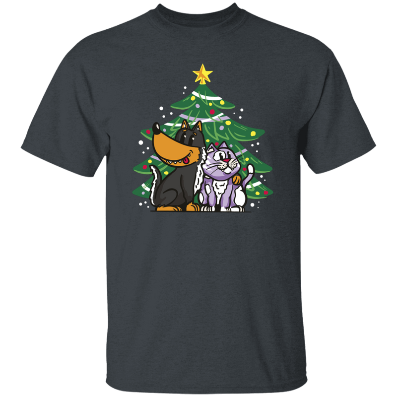 Dogs and Cats Christmas Tree T-Shirt