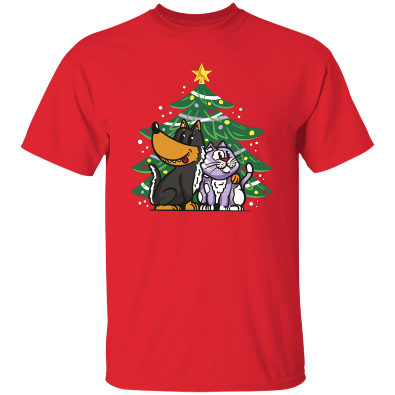 Dogs and Cats Christmas Tree T-Shirt