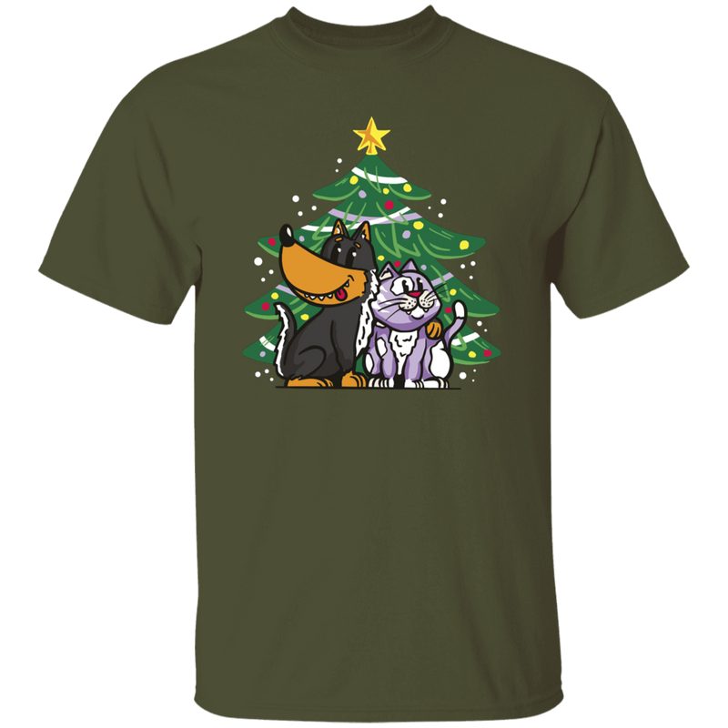 Dogs and Cats Christmas Tree T-Shirt