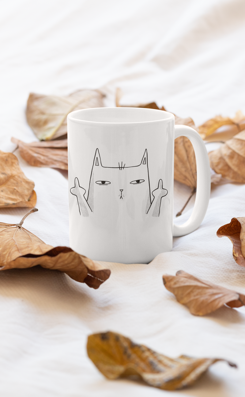 Funny Cat Coffee Mug Sarcastic Cup