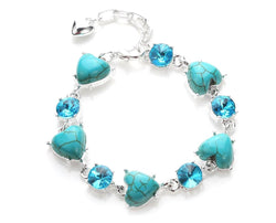 Turquoise Heart Tennis Bracelet