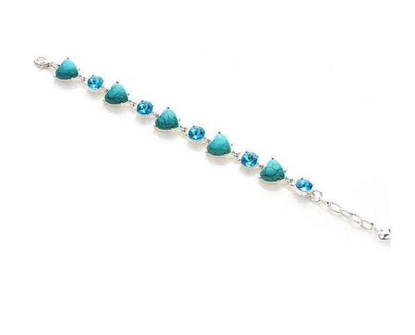 Turquoise Heart Tennis Bracelet