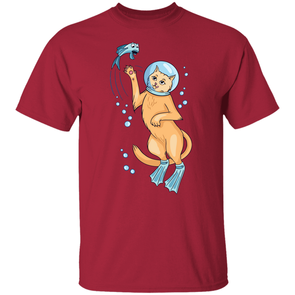 Funny Scuba Cat  T-Shirt