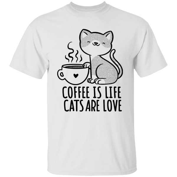 Coffee Is Life Cats Are Love T-Shirt