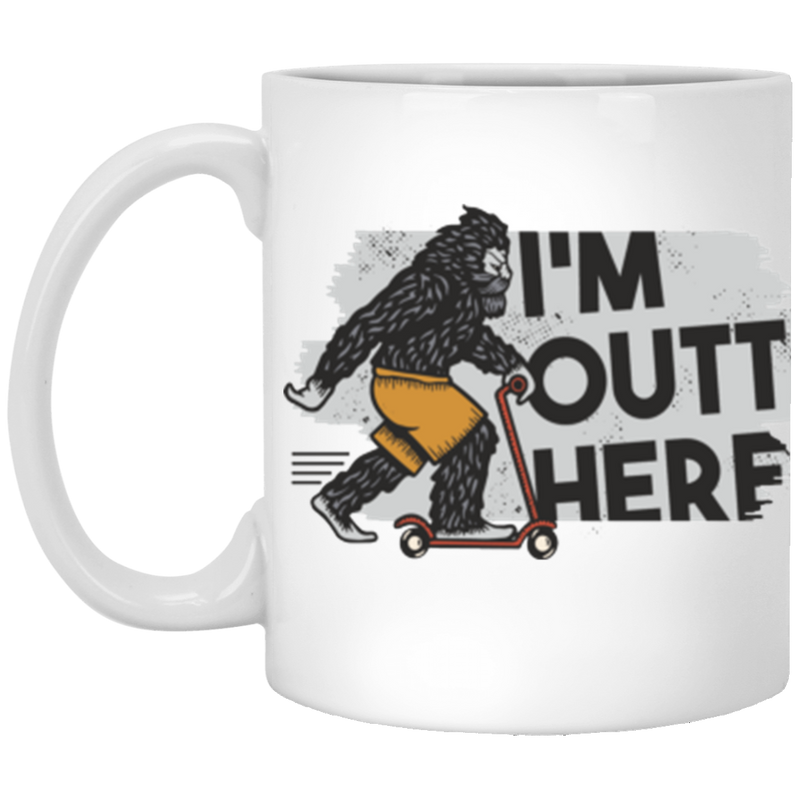 Bigfoot Driving Scooter Mug