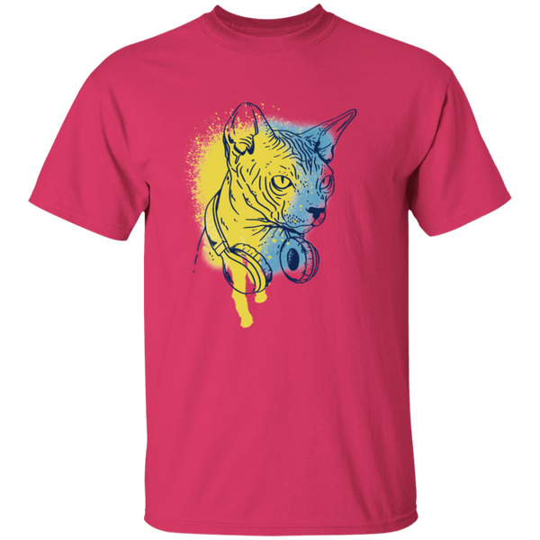 Cat Animal With Headphones T-Shirt