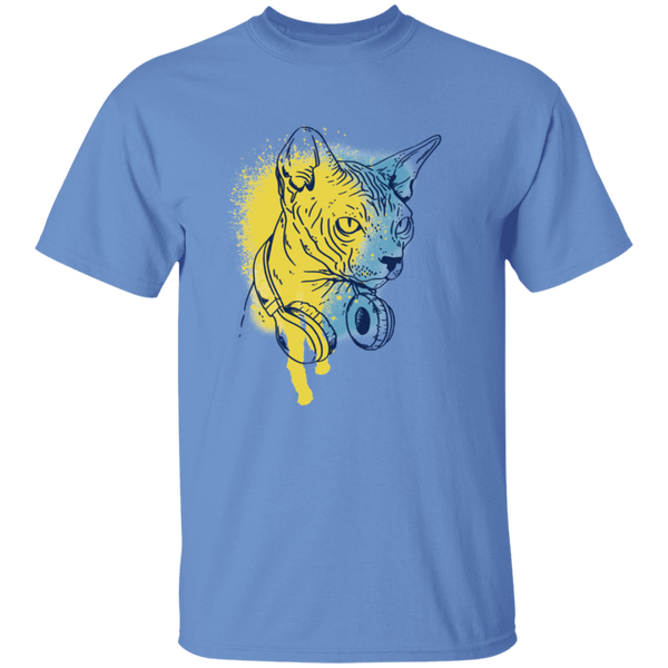 Cat Animal With Headphones T-Shirt