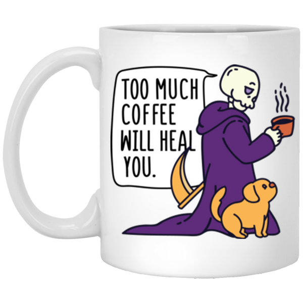 Grim Reaper Drinking Coffee Mug