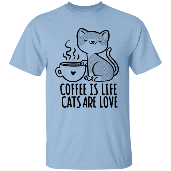 Coffee Is Life Cats Are Love T-Shirt