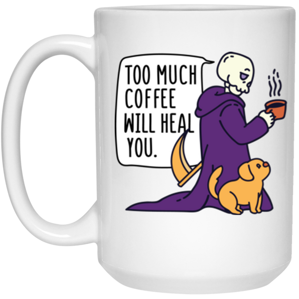 Grim Reaper Drinking Coffee Mug