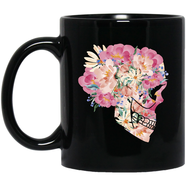Watercolor Skeleton With Flowers Coffee Mug