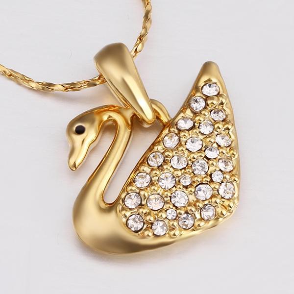 Pave Swan Necklace in 18K Gold Plated