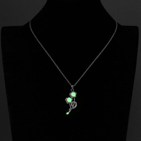 Glow in the Dark Necklace in 18K White Gold Plated