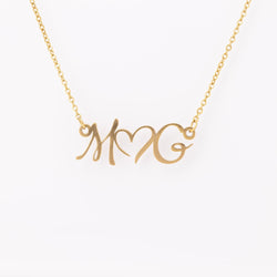 You and Me Initial Heart  Necklace