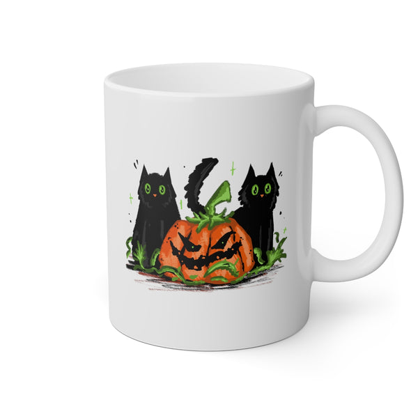 Black Cat Halloween Cute Mug 11oz.