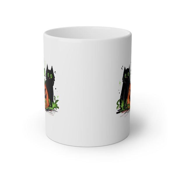 Black Cat Halloween Cute Mug 11oz.